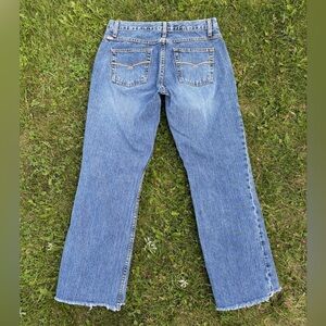 Cruel Girl Relaxed Rocky Mountain Clothing Jeans Womens Jrs Sz 7 Raw Hem Western